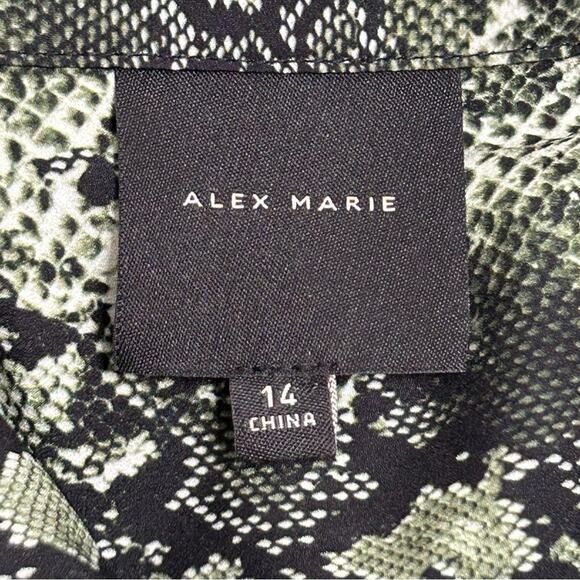 Alex Marie Green Black Snakeskin Dress Size 14 - Picture 5 of 12